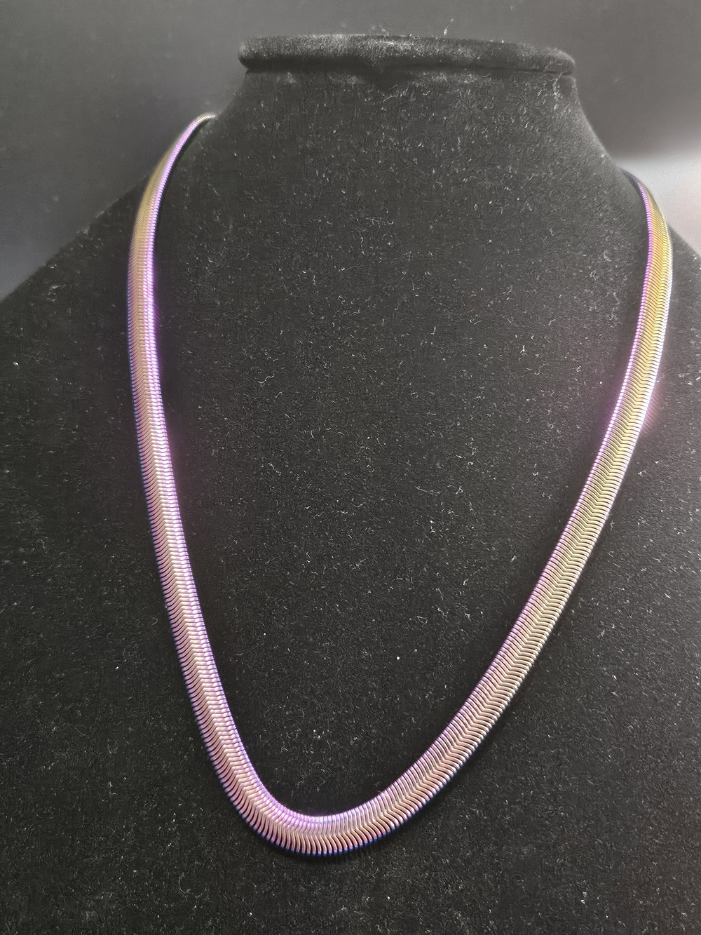 Iridescent Pink Gold Herringbone Necklace - Women Jewelry